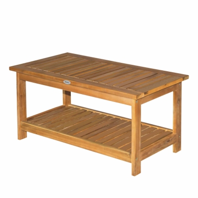 Outsunny Acacia Wood Two-Tier Garden Table 45x90cm