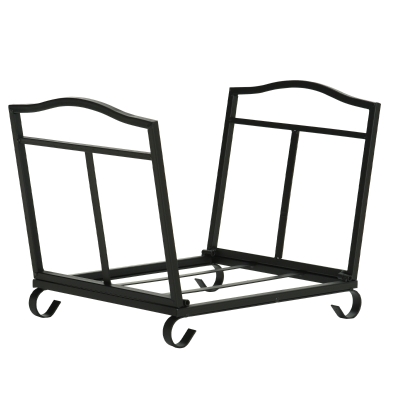 Outsunny Metal Firewood Rack Black 48x34x37cm