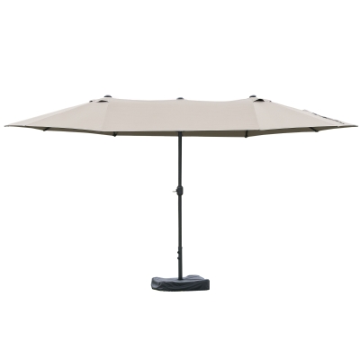 Parasol Jardin XXL 4,6x2,7m Gris Manivelle