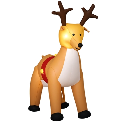HOMCOM 6ft Inflatable Reindeer Xmas Decoration with Lights