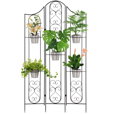 Outsunny Portavasi 82cm x 12.5cm x 150cm Nero