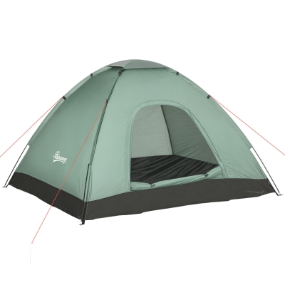 Outsunny Tenda da Campeggio 2 Posti con Zanzariera e Sacca Verde