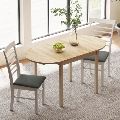 HOMCOM Tavolo Allungabile a Ribalta per 4-6 Persone color Legno