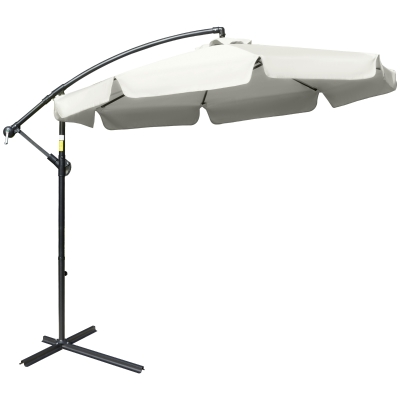 Outsunny 2.7m Cantilever Parasol Cream White Outdoor Shade