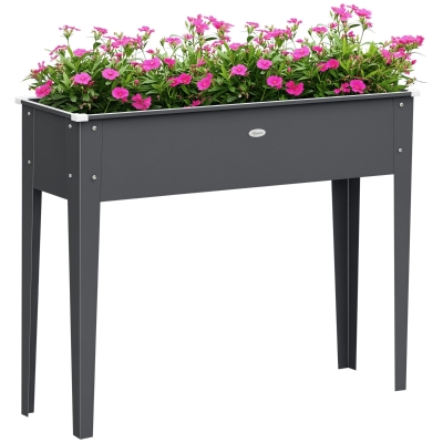 Outsunny Jardinière sur Pieds Acier Gris 100x30x80 cm