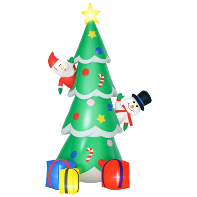 HOMCOM 7FT Inflatable Christmas Tree LED Indoor Outdoor