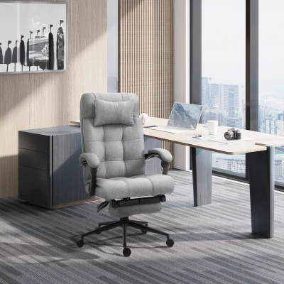 Vinsetto Sedia da ufficio 66cm x 76cm x 120cm Grigio Chiaro