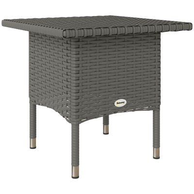 Rattan Side Table 50cmx50cmx47cm Grey