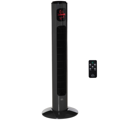 HOMCOM 38'' Tower Fan 3 Speed 12h Timer Oscillation Dark Grey