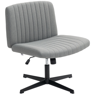 HOMCOM Chaise Bureau Bascule Réglable Gris Sans Accoudoirs