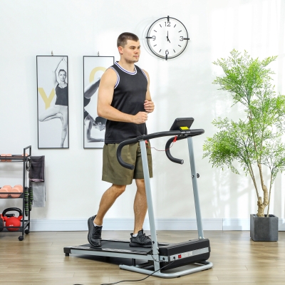 Aosom Tapis de Course Pliable 10 Km/h Écran Multifonctions 500W