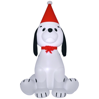 HOMCOM Inflatable Christmas Puppy Dog 6ft Outdoor Decor