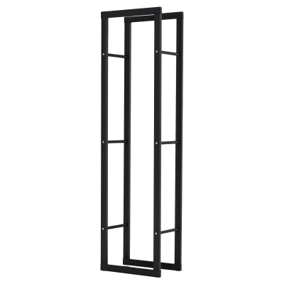 HOMCOM Porta Legna Verticale in Metallo Nero 40x25x150 cm