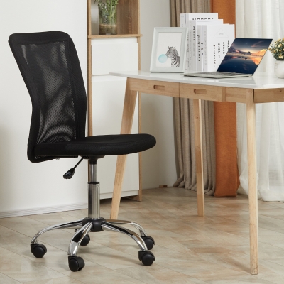 Vinsetto Bürostuhl Schreibtischstuhl, höhenverstellbar, Mesh, 43 cm x 58 cm x 100 cm, Schwarz