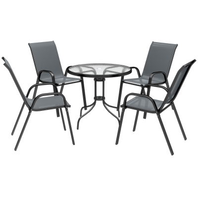 Garden Table and Chairs 80 x 80 x 71 cm Dark Grey