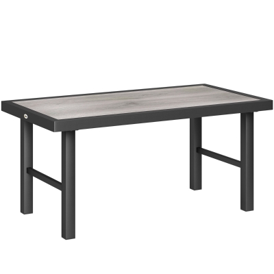 Outsunny Metal Garden Coffee Table, Outdoor Side Table with SPC