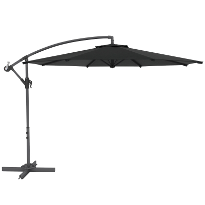 Outsunny Parasol Déporté Octogonal 3m Noir avec Pied Croix