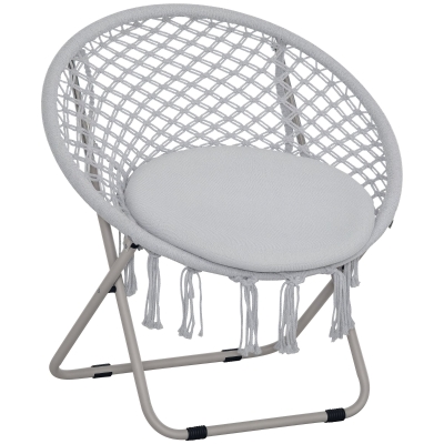 Outsunny Loveuse Jardin Ronde Pliable Gris Coton/Poly