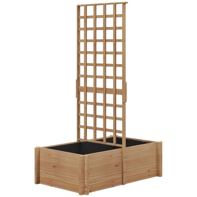 Outsunny Jardinière Bois Treillis pour Plantes 100x60x150cm