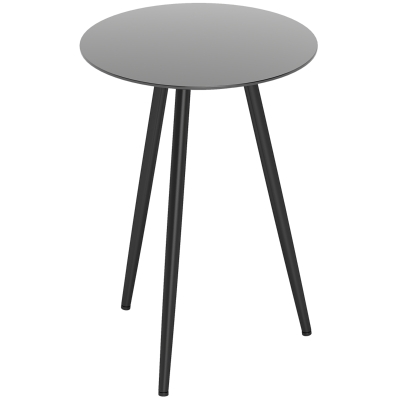 Outsunny Table Basse Ronde Ø40cm Verre Trempé Acier Noir