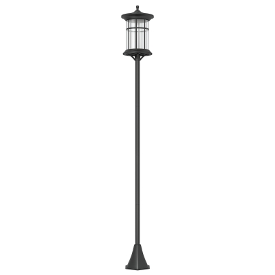 Outsunny Lampione da Giardino Solare Alto 184cm con Luce LED Nero