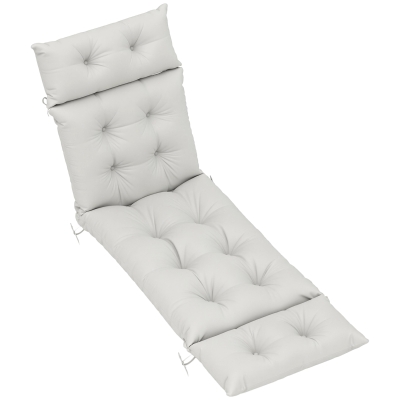 Outdoor Seat Cushion 190L x 56W x 10D cm Light Grey