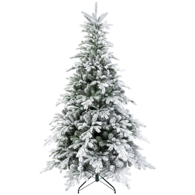 HOMCOM 5ft Snow-Flocked Christmas Tree with LED Lights