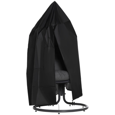 Outsunny Housse Chaise Suspendue Ø115x190cm Tissu Oxford Noir