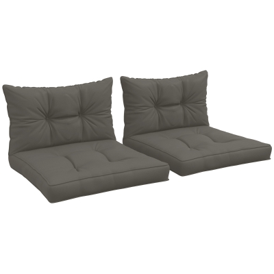 Outsunny Lot 4 Coussins Jardin Polyester Gris Anthracite