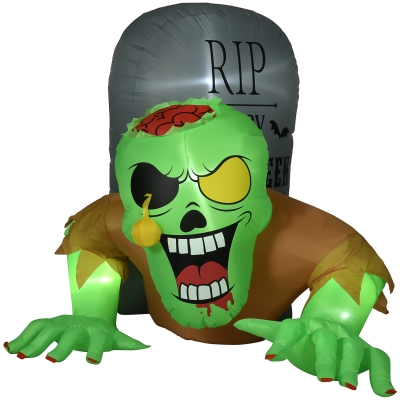 HOMCOM 5FT Halloween Inflatable Ghost & Tombstone Outdoor