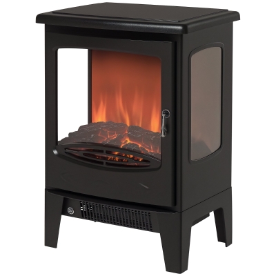 HOMCOM Electric Fireplace Heater Retro Faux Fire 900W/1800W
