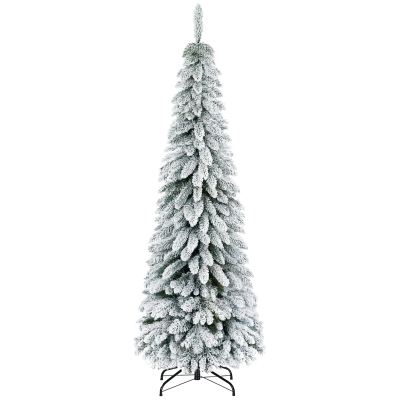HOMCOM Árvore de Natal Artificial Nevada com 523 Ramos Suporte de Aço Dobrável Decoração para Casa Festas Ø74x180 cm Verde