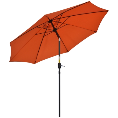 Outsunny 2.6M Patio Parasol Aluminium Orange Canopy