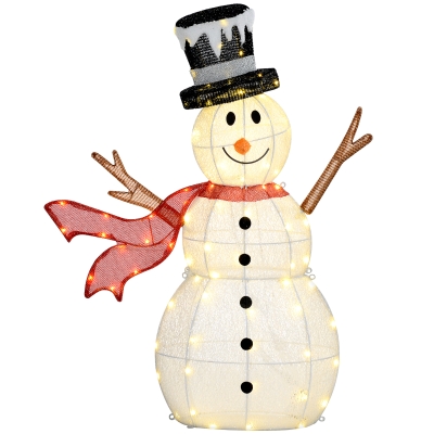 Lighted Snowman Christmas Decoration 76W x 30D x 90Hcm White
