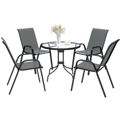 Garden Table and Chairs 80 x 80 x 71 cm Dark Grey