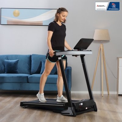 Aosom Tapis de Course Pliable 1-12 Km/h 500W LCD Noir