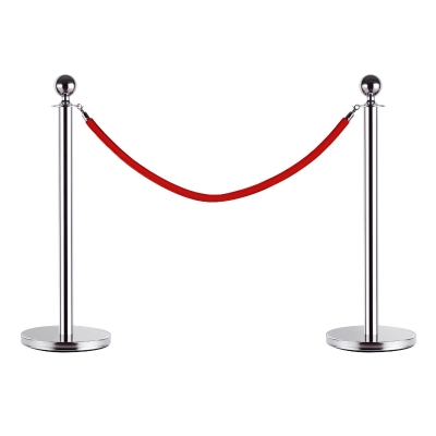 HomCom Colonnine Separacode con Corde Rosso in Acciaio Inox Ф32