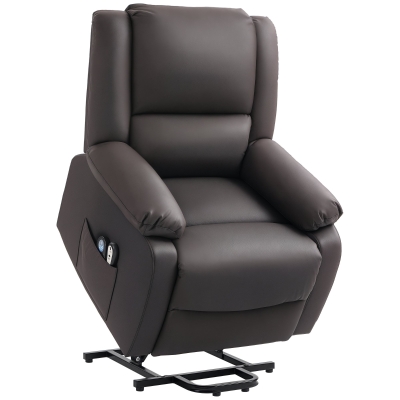 Scaun Reclinabil cu Masaj prin Vibrații, 89x93x105 cm, Maro Închis
