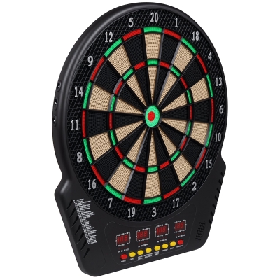 HOMCOM Diana Electronica Con 6 Dardos Juego Digital Con Sonido En Bar Gimnasio para Hasta 27 Juego con 243 Variantes 44x51.5x3.2