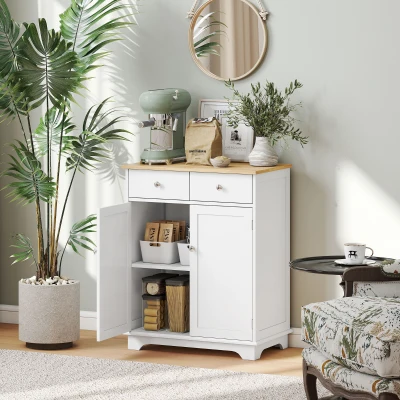 HOMCOM Mobile da cucina 68x40.3x85cm Bianco