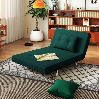 Fotoliu Pat pentru O Persoana 3in1 Verde Inchis