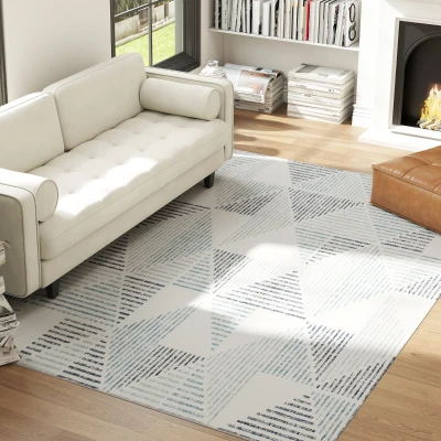 HOMCOM Modern Geometric Washable Rug 290x200cm Multi-Coloured