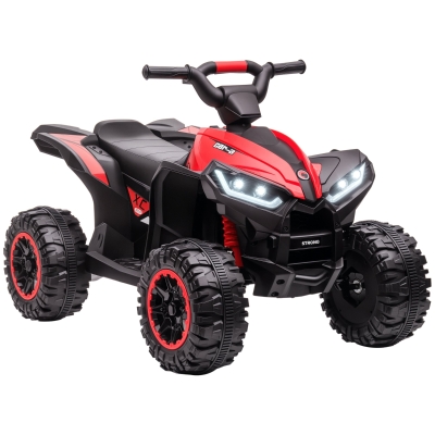 HOMCOM Quadriciclo Elétrico para Crianças de 3-5 Anos Veículo Eléctrico a Bateria 12V com 2 Motores 83x53x55,5cm Vermelho