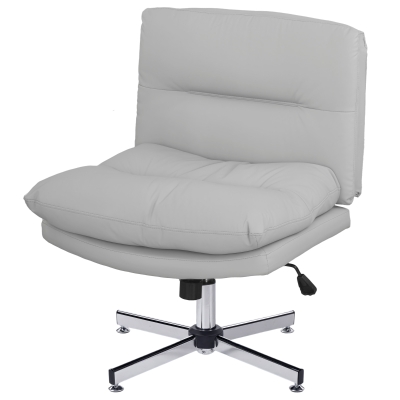 HOMCOM Chaise Bureau Ajustable Sans Accoudoirs Gris Clair
