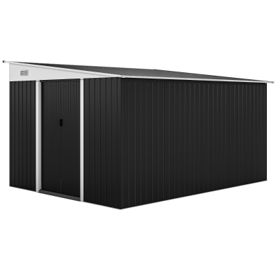 Outsunny Metal Garden Storage Shed - Black