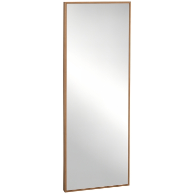 HOMCOM Espejo de Pared Cuerpo Entero 45x125 cm Espejo Rectangular Grande de Madera Estilo Moderno para Salón Dormitorio Natural