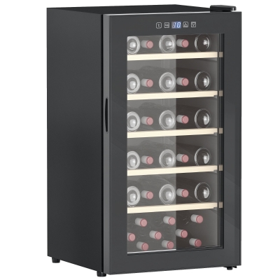 Frigider Vin pentru 41 de Sticle cu Temperatură Reglabilă Negru