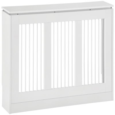 HOMCOM Cubierta de Radiador Blanco 90x18x84 cm Cubre Radiador de MDF Diseño Moderno Estante para Radiador Vertical para Salón