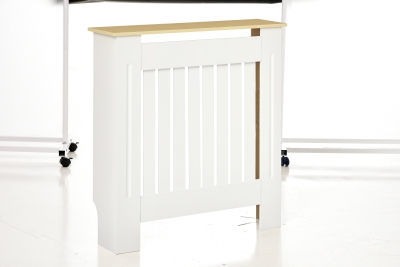 HOMCOM Cubreradiador de MDF Cubierta para Radiador para Salón Dormitorio Pasillo 78x19x83 cm Blanco