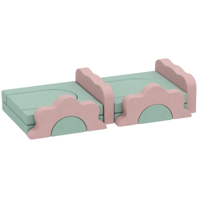 AIYAPLAY Blocs en Mousse x12 Escalade & Jeu Intérieur Vert/Rose